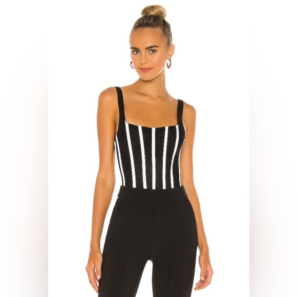 REVOLVE Tops - NWT Revolve Misha Kyanni Bodysuit in Black & Ivory | size AU 8 / US 4 / S
